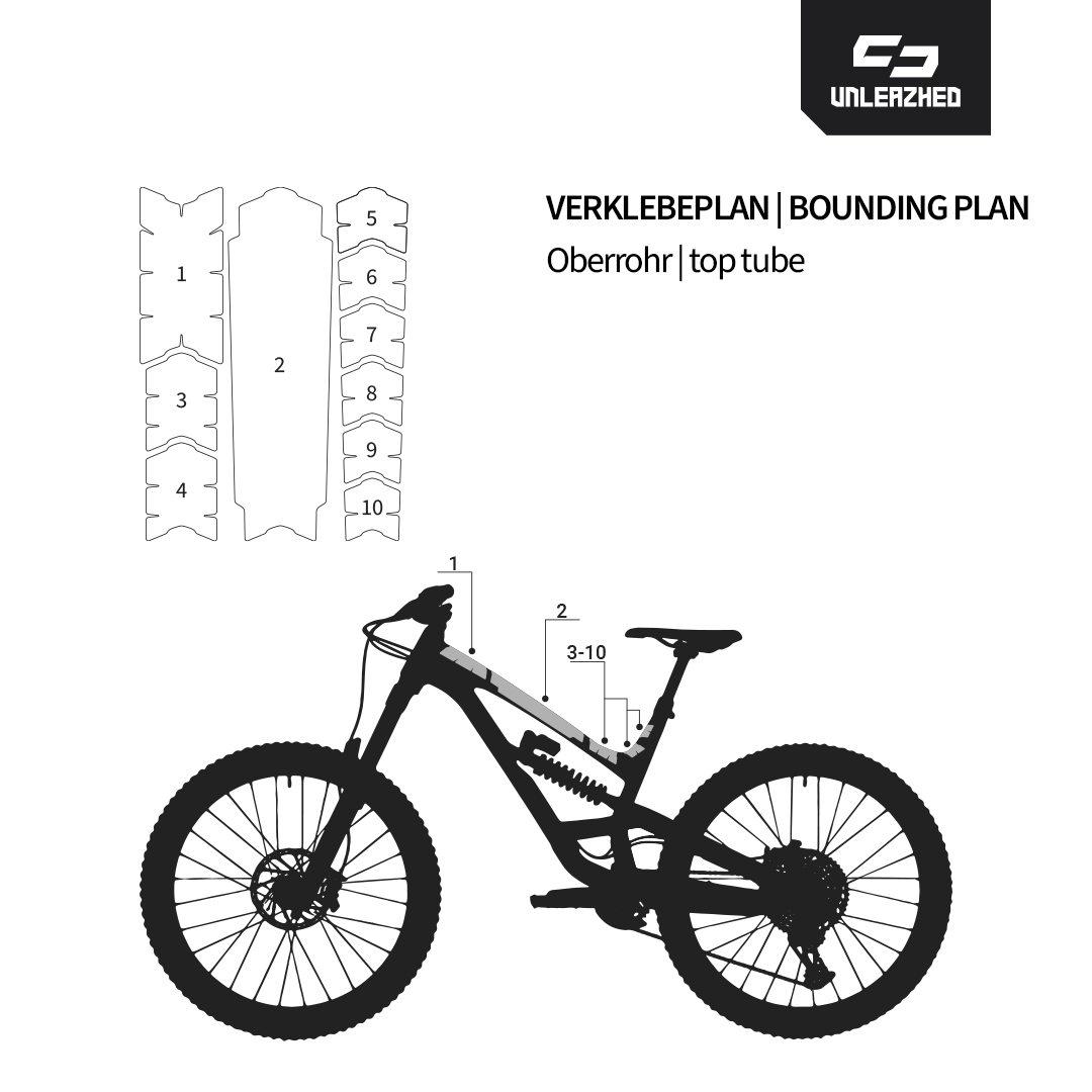 unleazhed - BP01 frame edition Downhill24 black glossy S top tube