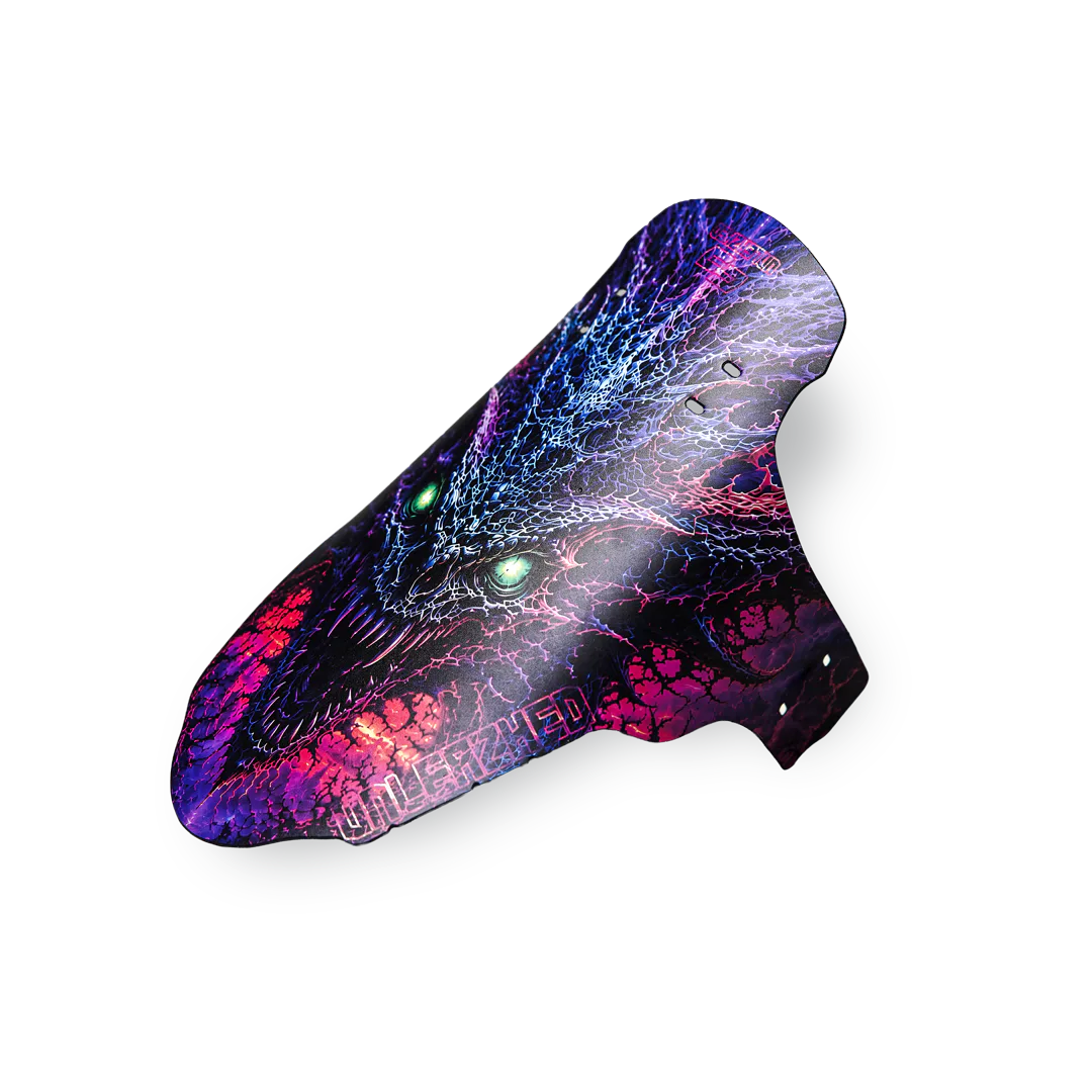 Mudguard M01 Venom void - Unleazhed, Gaming-Mauspad, ergonomisches Mauspad, Handgelenkauflage, buntes Drachenmotiv, schwarzer Rand