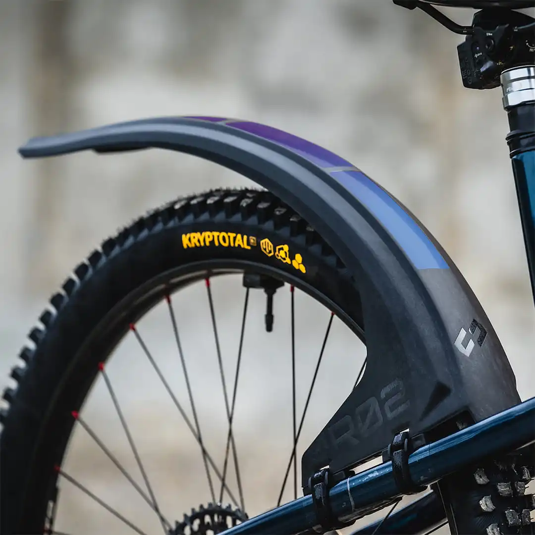 MR02 Rear wheel mudguard sticker flipflop purple-blue - Unleazhed