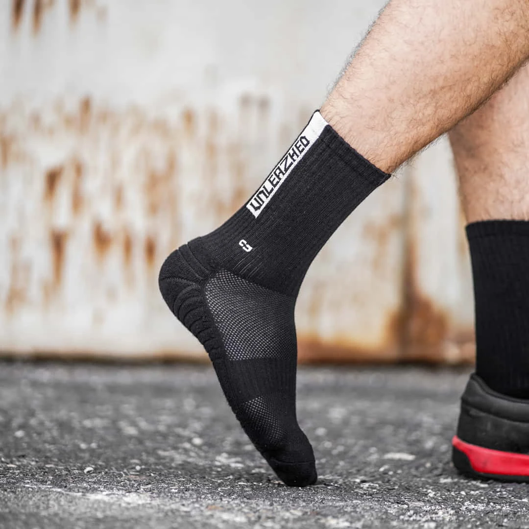 MTB Socks snazy 2 x black-white - Unleazhed