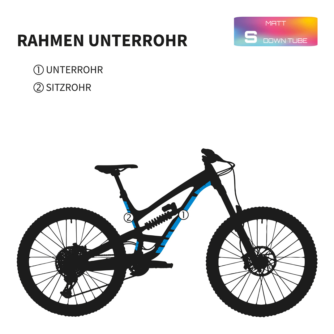 Custom Rahmenschutzfolie MTB S Unterrohr - matt - Unleazhed