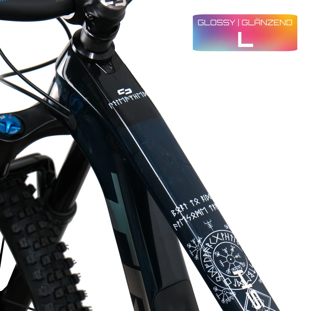 Frame Protection L glossy runes of shred white - unleazhed
