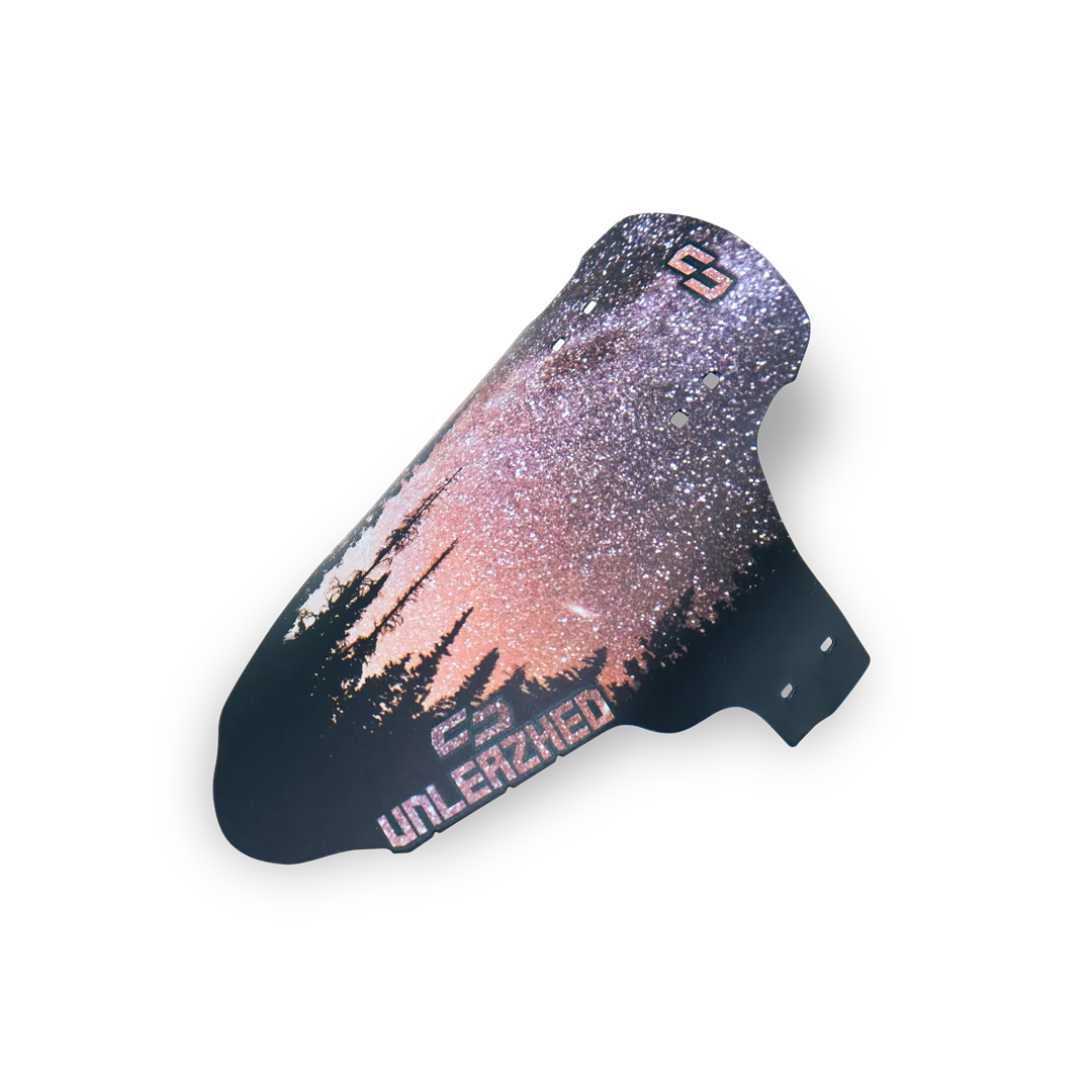 unleazhed - M01 night sky, Schutzblech, Fahrradschutzblech, Sternenhimmel-Motiv, Schwarz, Spritzschutz