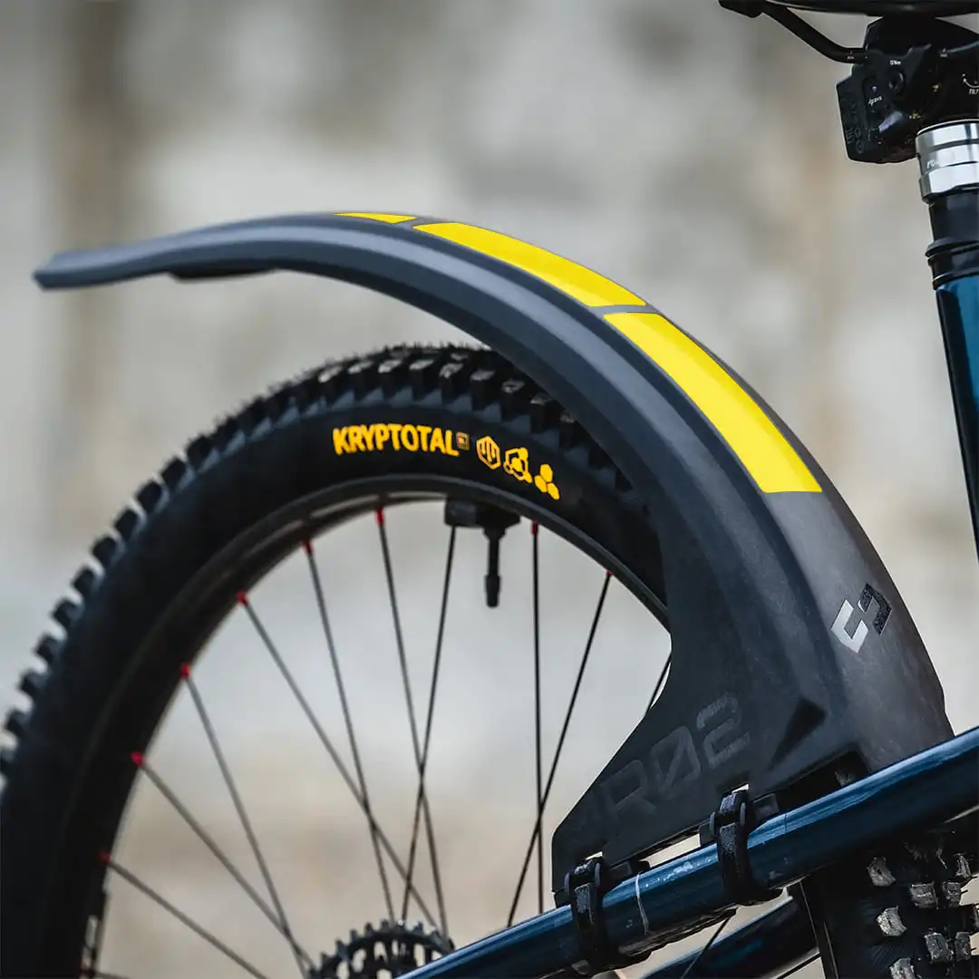 MR02 Rear wheel mudguard sticker yellow - Unleazhed