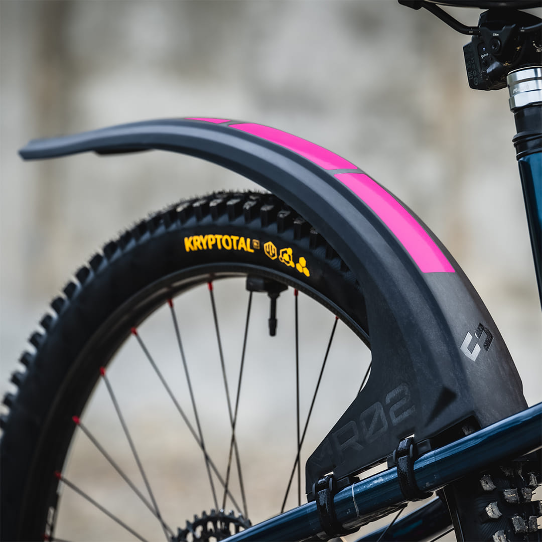 MR02 Rear wheel mudguard sticker pink - Unleazhed