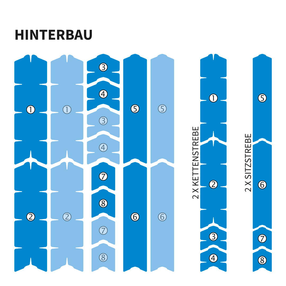 Custom Rahmenschutzfolie MTB L Unterrohr, Hinterbau - glossy - Unleazhed