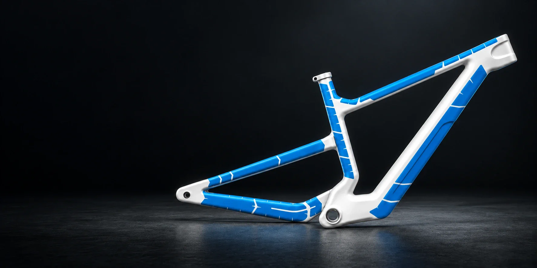 Studio illustration of E-bike with protection shown in blue