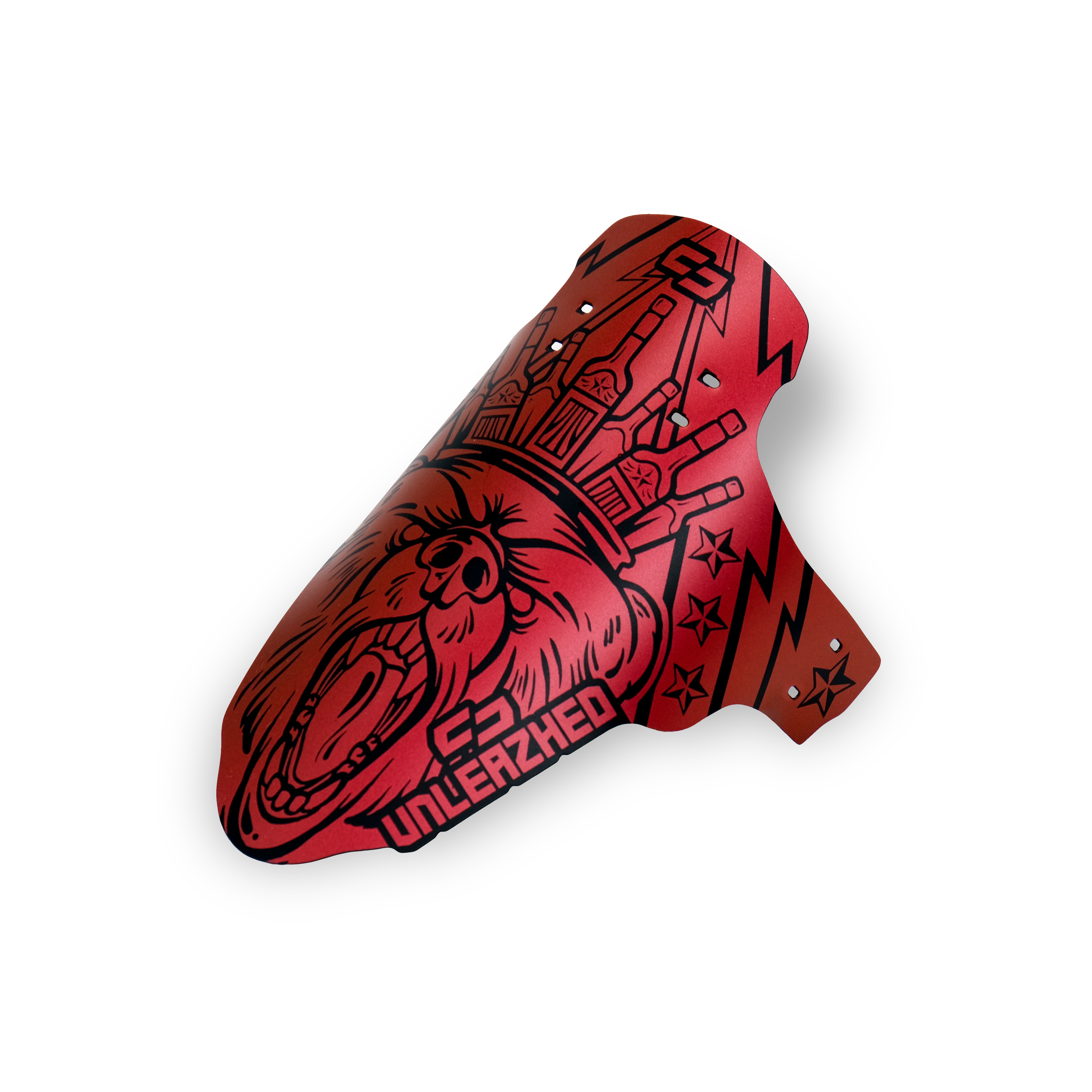 unleazhed - M01 dawai soviet red, Fahrradschutzblech, Rot, Kunststoff, Grafikdruck, Vorderradschutzblech