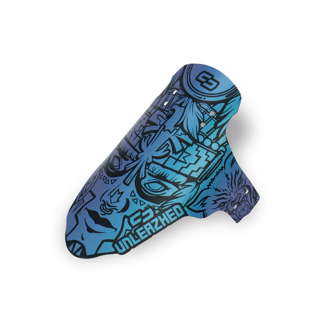 unleazhed - M01 tatanka turquoise, Fahrradsattel, blau-schwarz, Grafikmuster, Unisex-Sattel