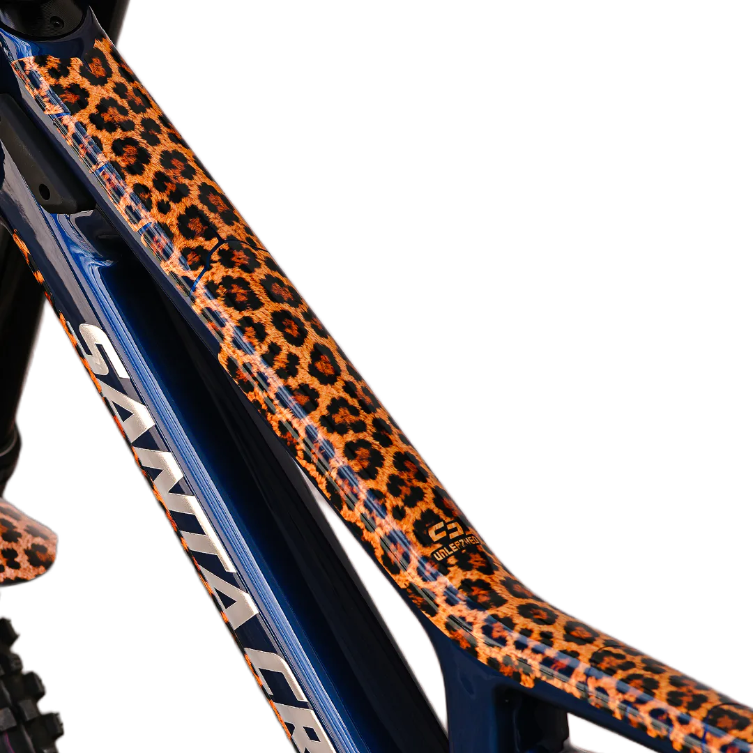 Frame Protection S Top Tube matt Ride Hard black - unleazhed, Mountainbike-Rahmen, Leopardenmuster, Orange-Schwarz, Blaue Lackierung, Carbonrahmen