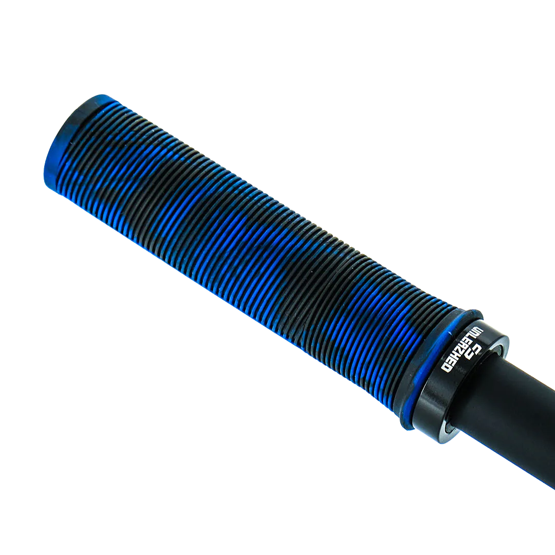 MTB Griffe G1 - blue/black - Unleazhed, Fahrradgriff, Gummigriff, Schwarz-blau, Geriffelte Oberfläche, Lenkergriff