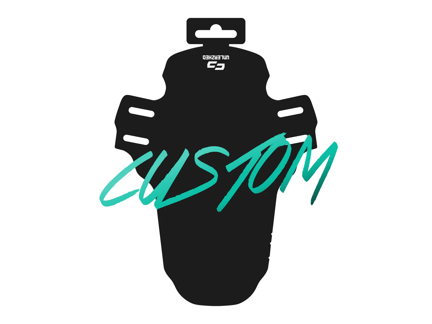 Custom mudguard MG01 with green CUSTOM sample artwork
