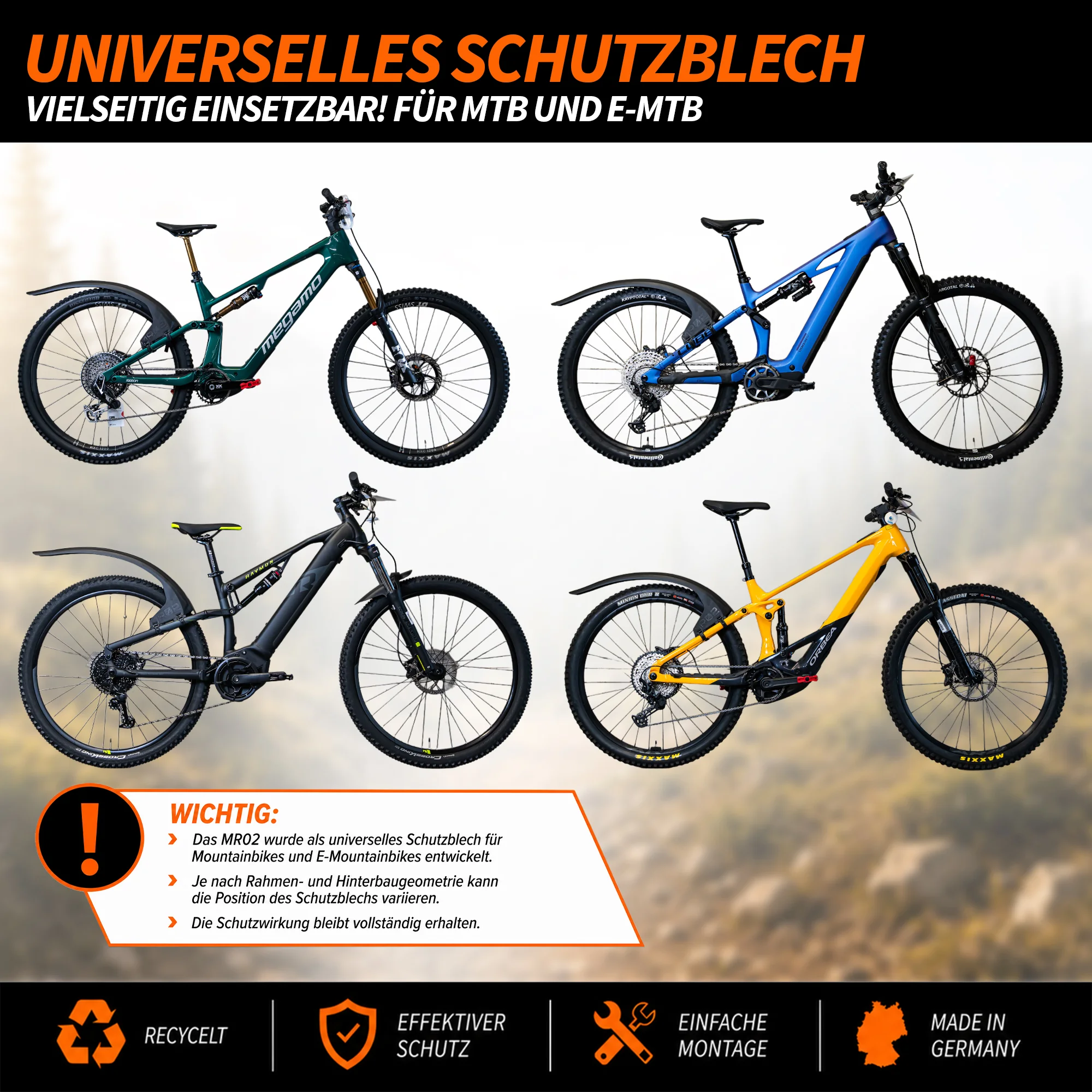 Mudguards for MTB | M02 and MR02 Bundle | Unleazhed mudguards MTB