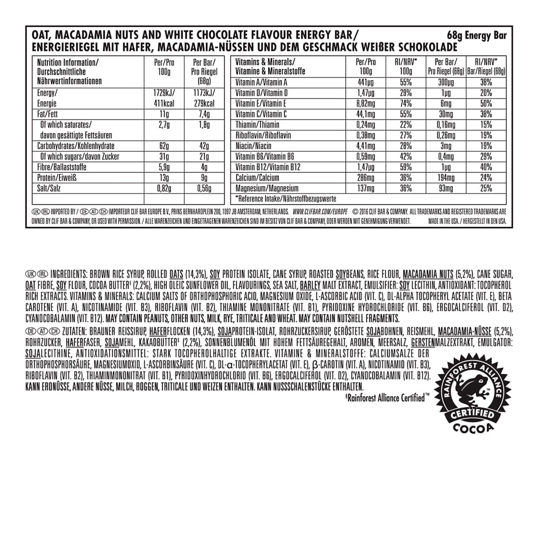 CLIF BAR Macadamia Weiß