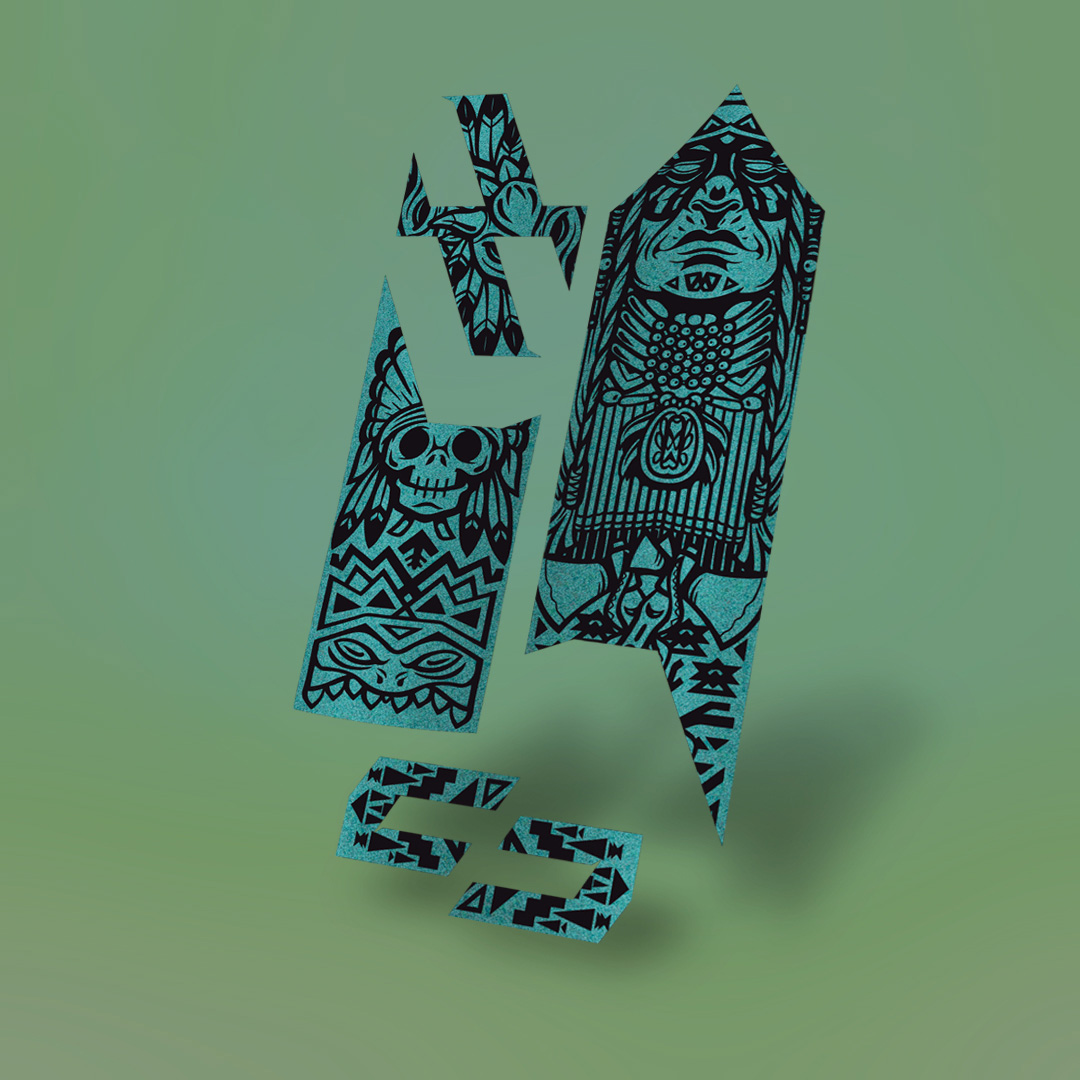 unleazhed - M02 sticker tatanka turquoise