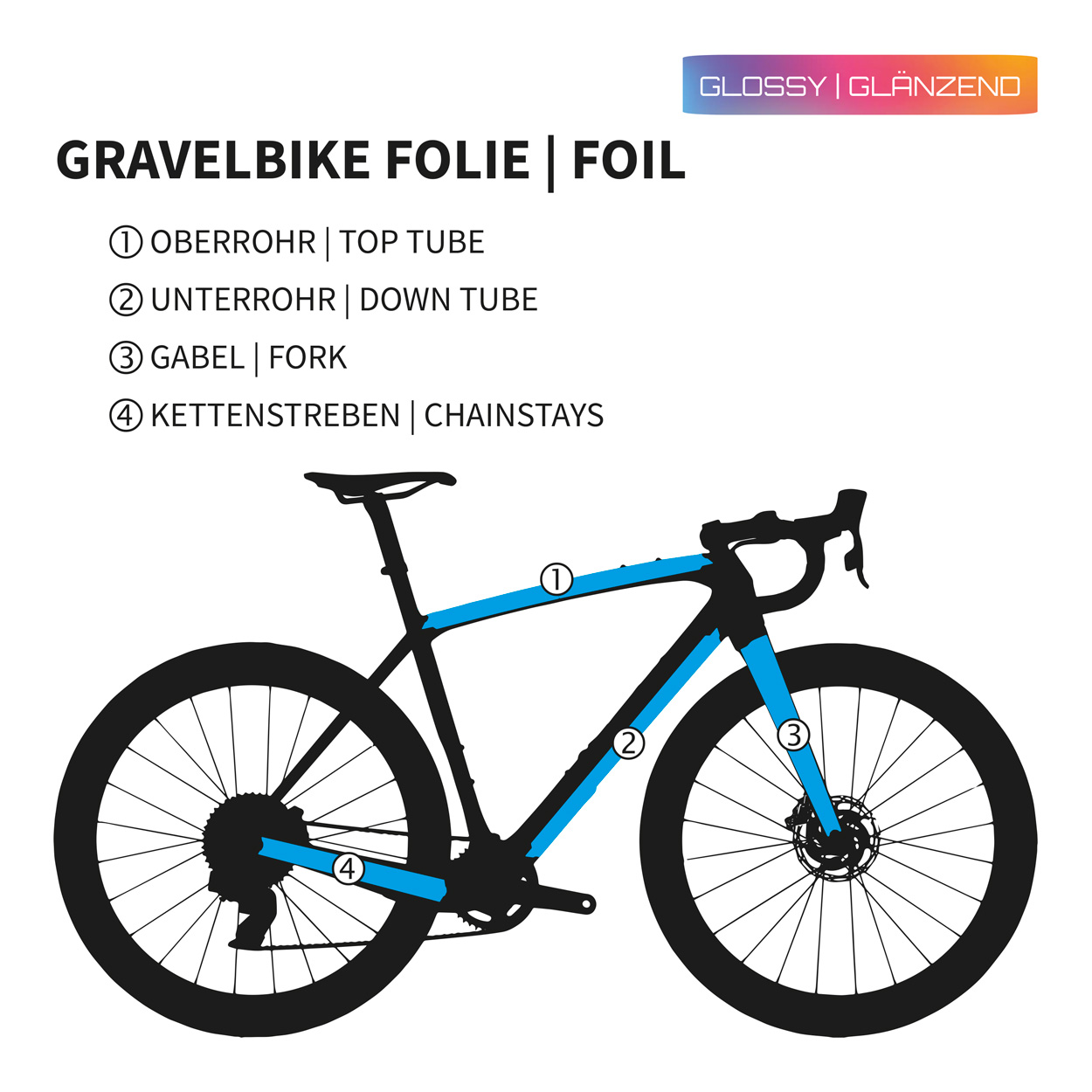 Custom Gravelbike Rahmenschutzfolie glossy - Unleazhed