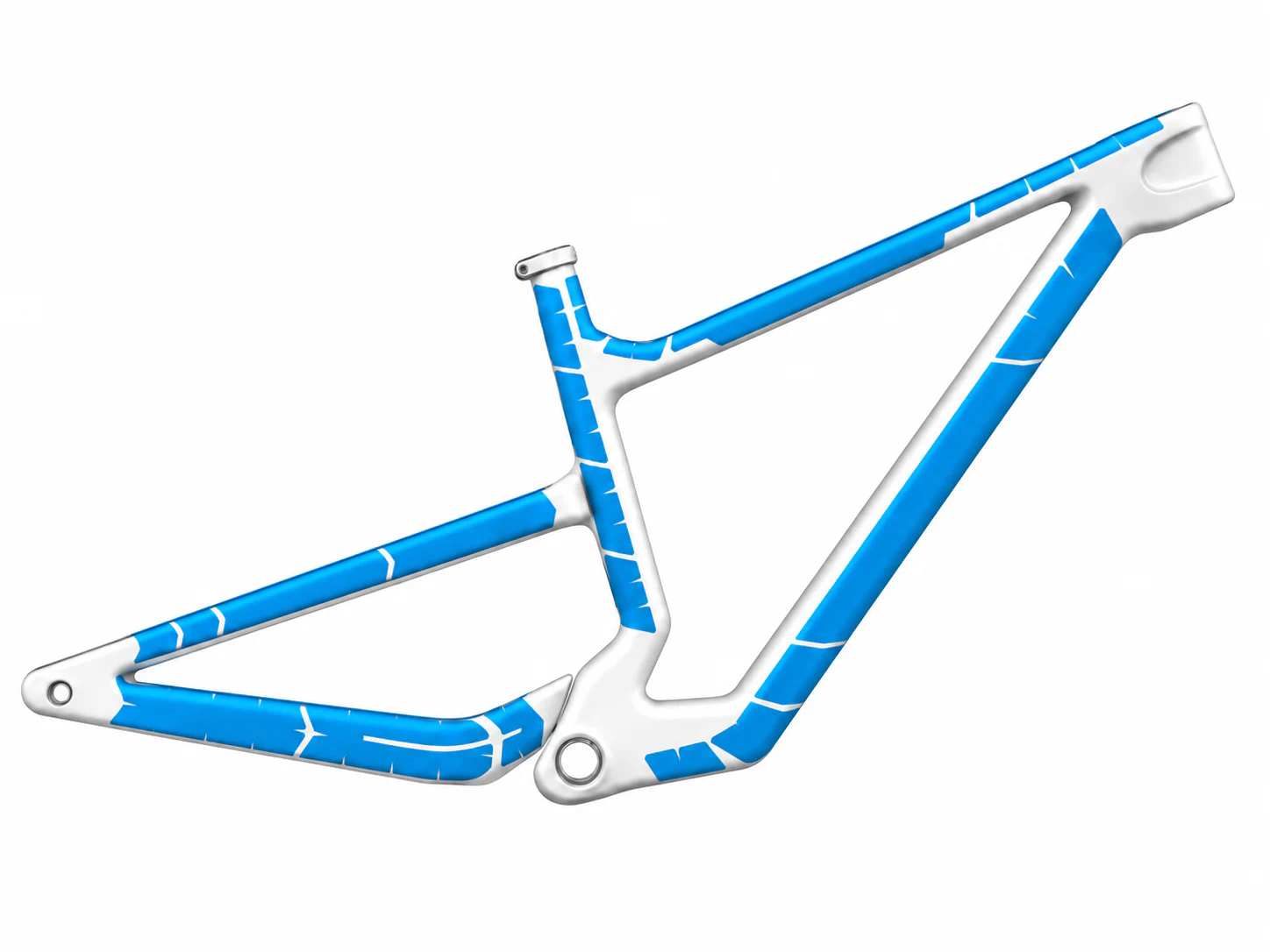 Schutzbereiche der XXL-Fahrrad-Schutzfolie an Oberrohr, Unterrohr, Sitzrohr, Sitz- und Kettenstreben