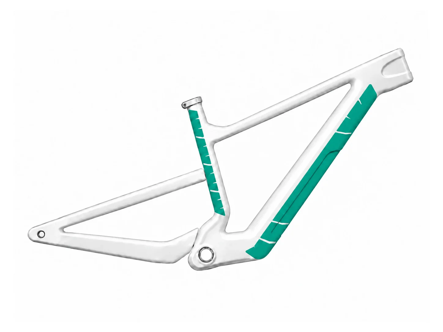 Schematic custom coverage in green: E-Bike · S · Down tube