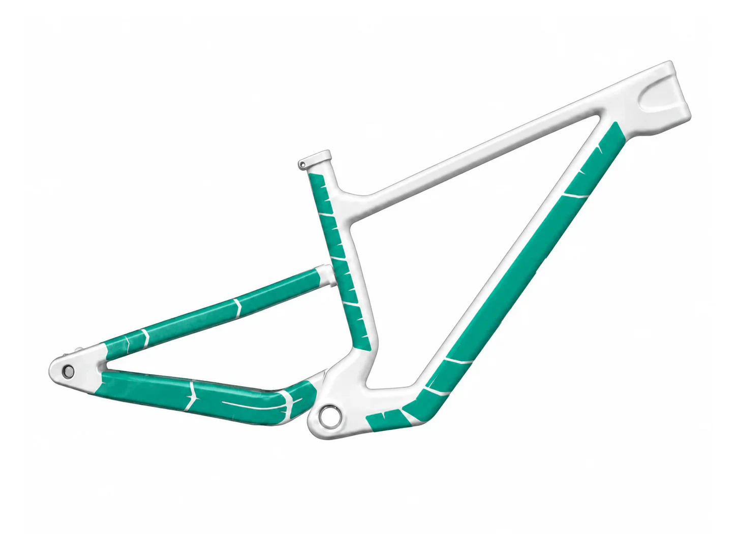 Schematic custom coverage in green: MTB · L · Down tube + rear triangle