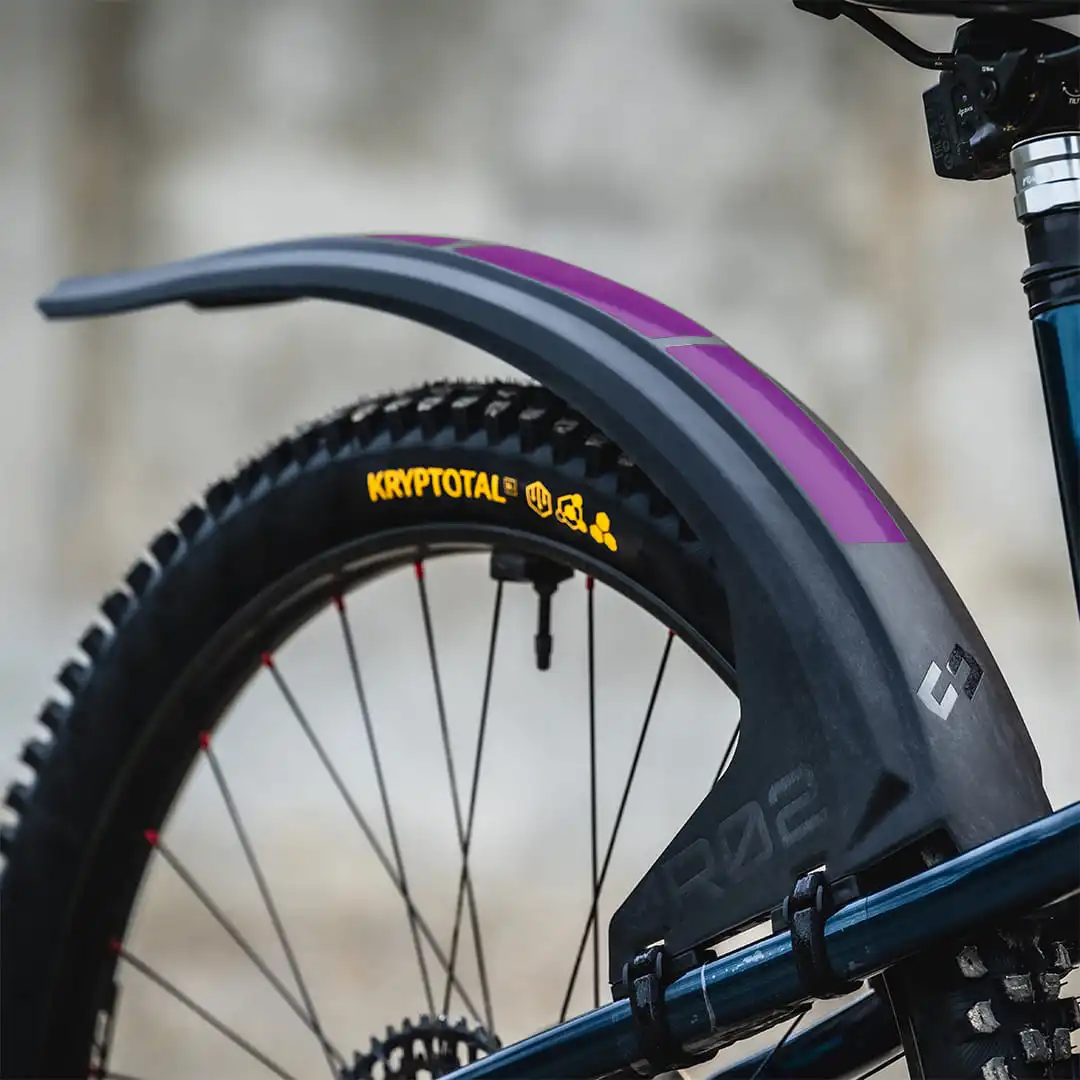 MR02 Rear wheel mudguard sticker purple - Unleazhed