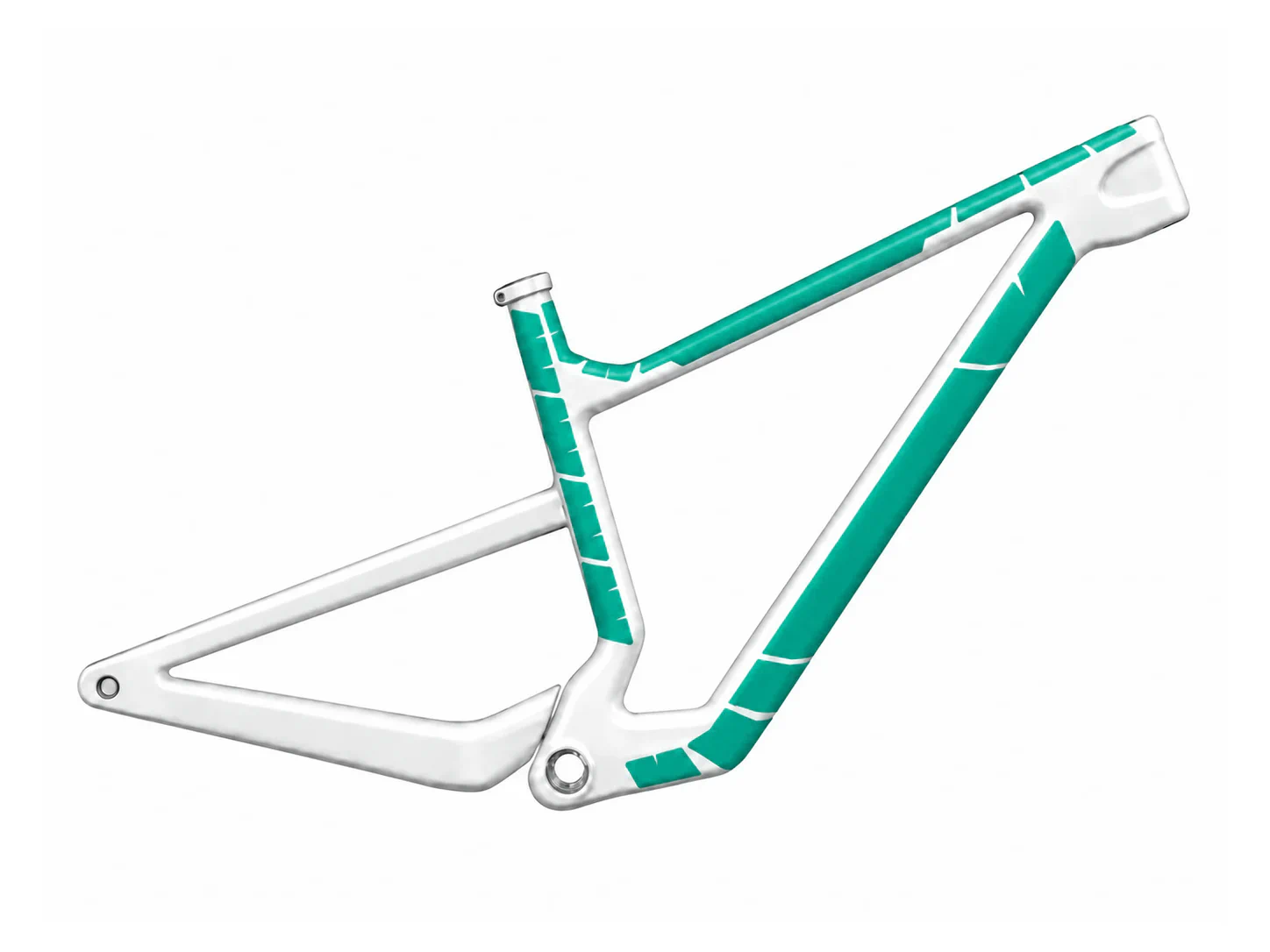 Schematic custom coverage in green: MTB · L · Top tube + down tube