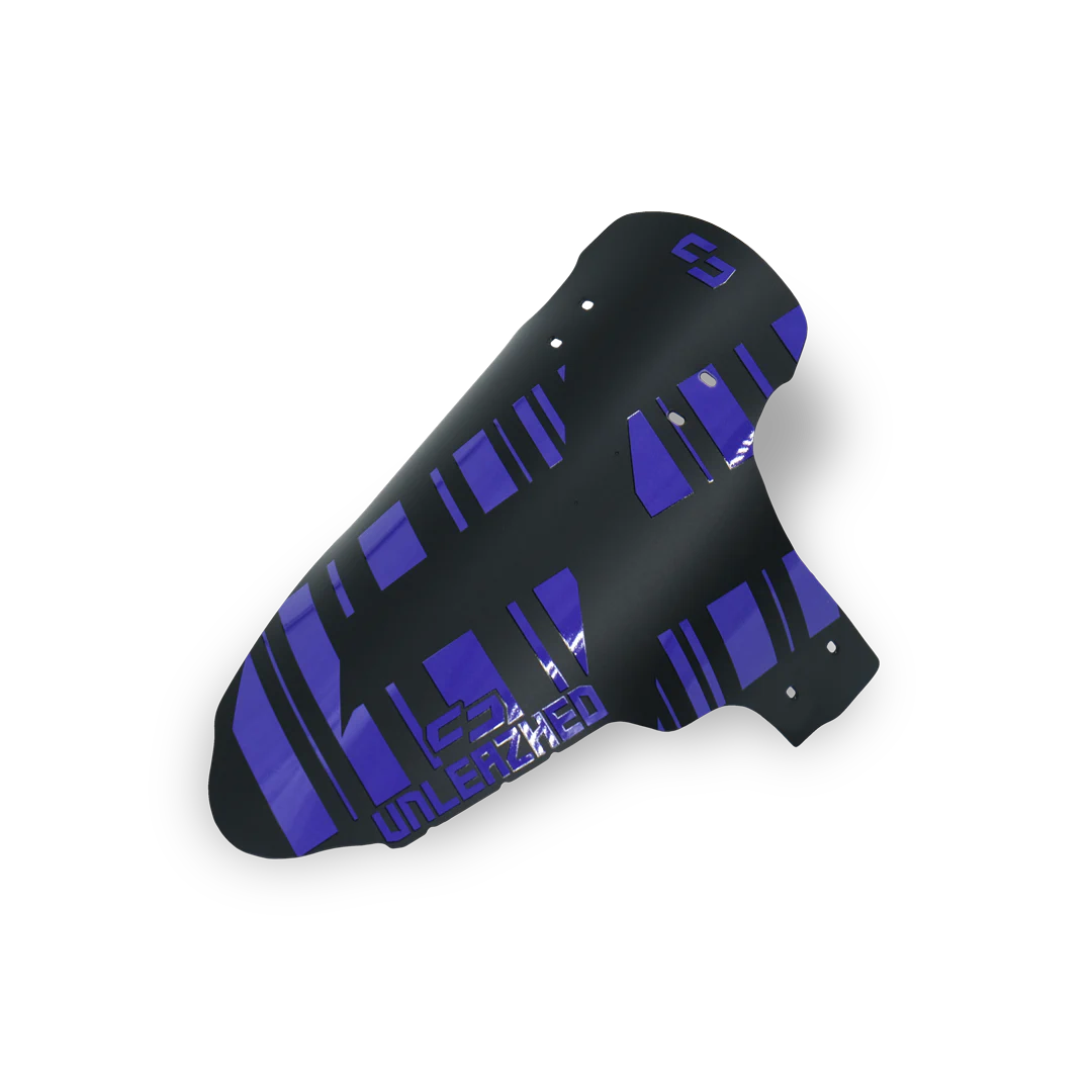 unleazhed - M01 purple, Kunststoff-Verkleidung, Schwarz-violett, Grafikdekor, Montagebohrungen