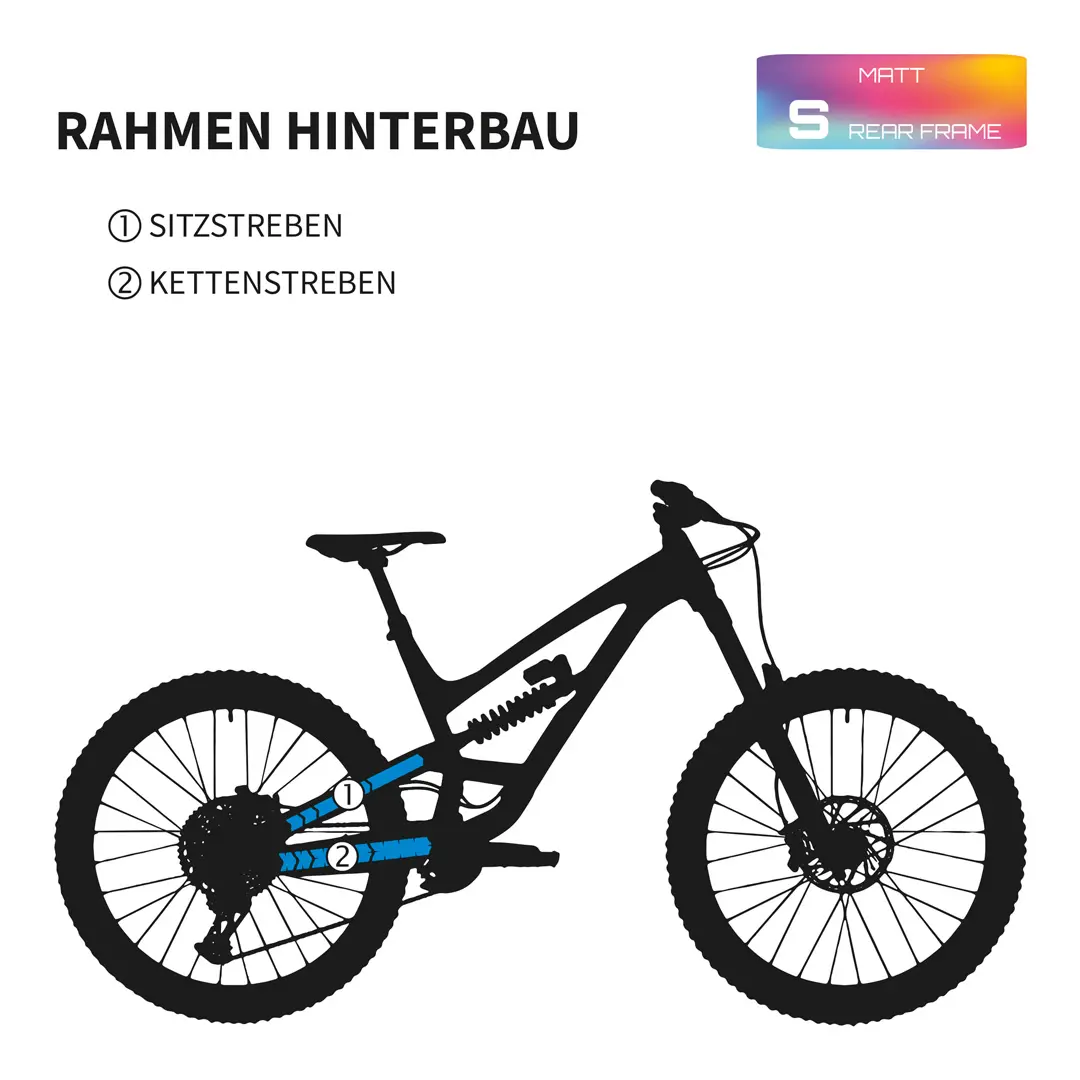 Custom Rahmenschutzfolie MTB S Hinterbau - matt - Unleazhed