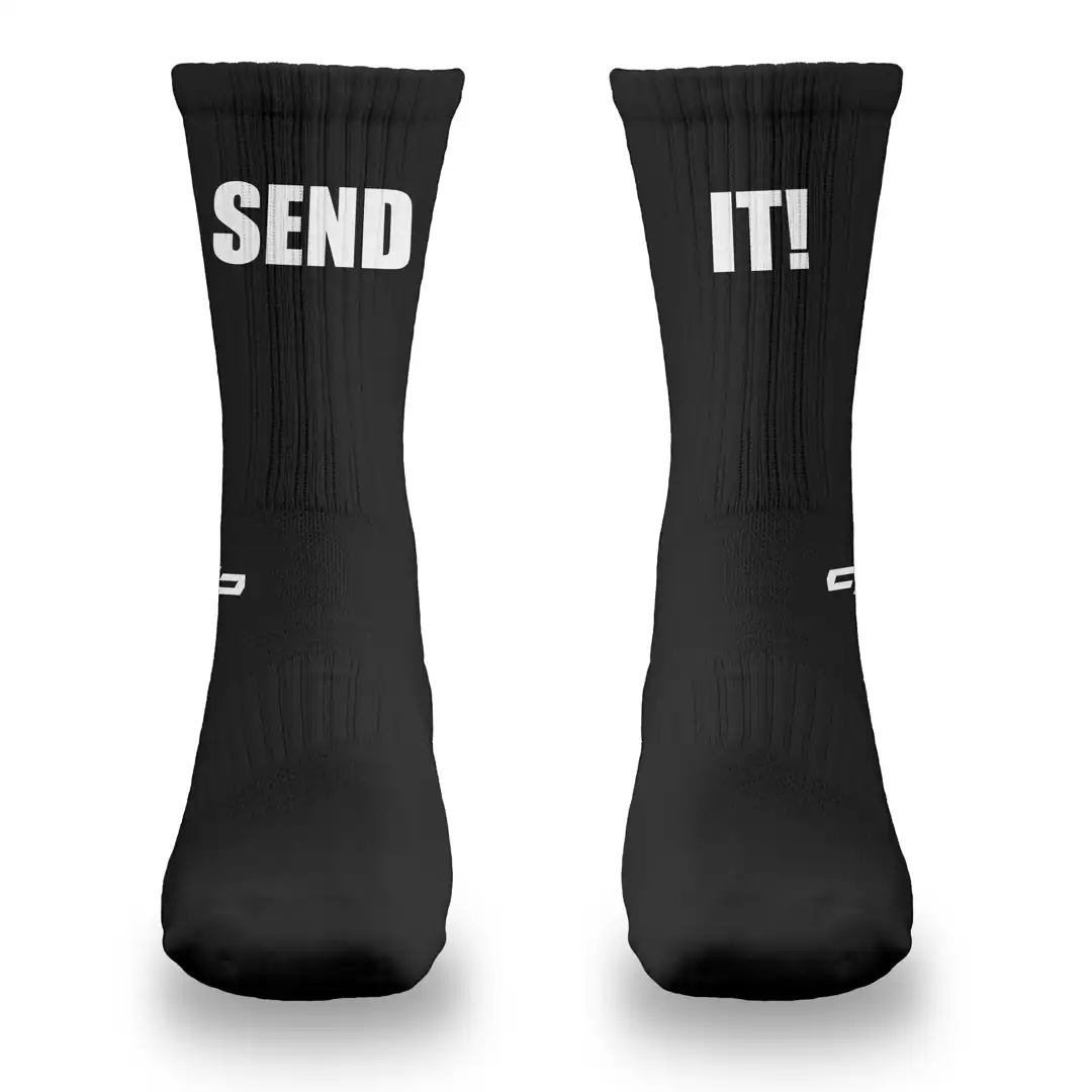 MTB Socken 4 x SEND IT! black-white - Unleazhed