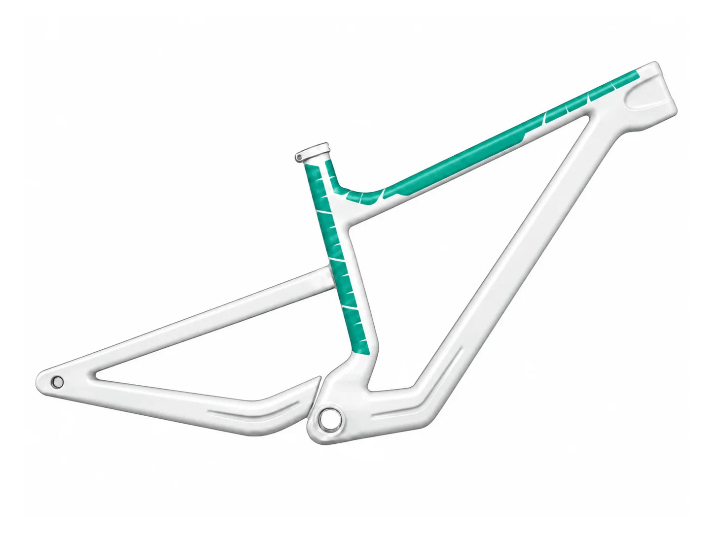 Schematic custom coverage in green: MTB · S · Top tube