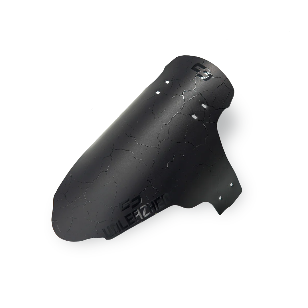 unleazhed - M01 Fragment, Motorrad-Knieprotektor, Schwarz, Rissmuster, Kunststoff, Gepolstert