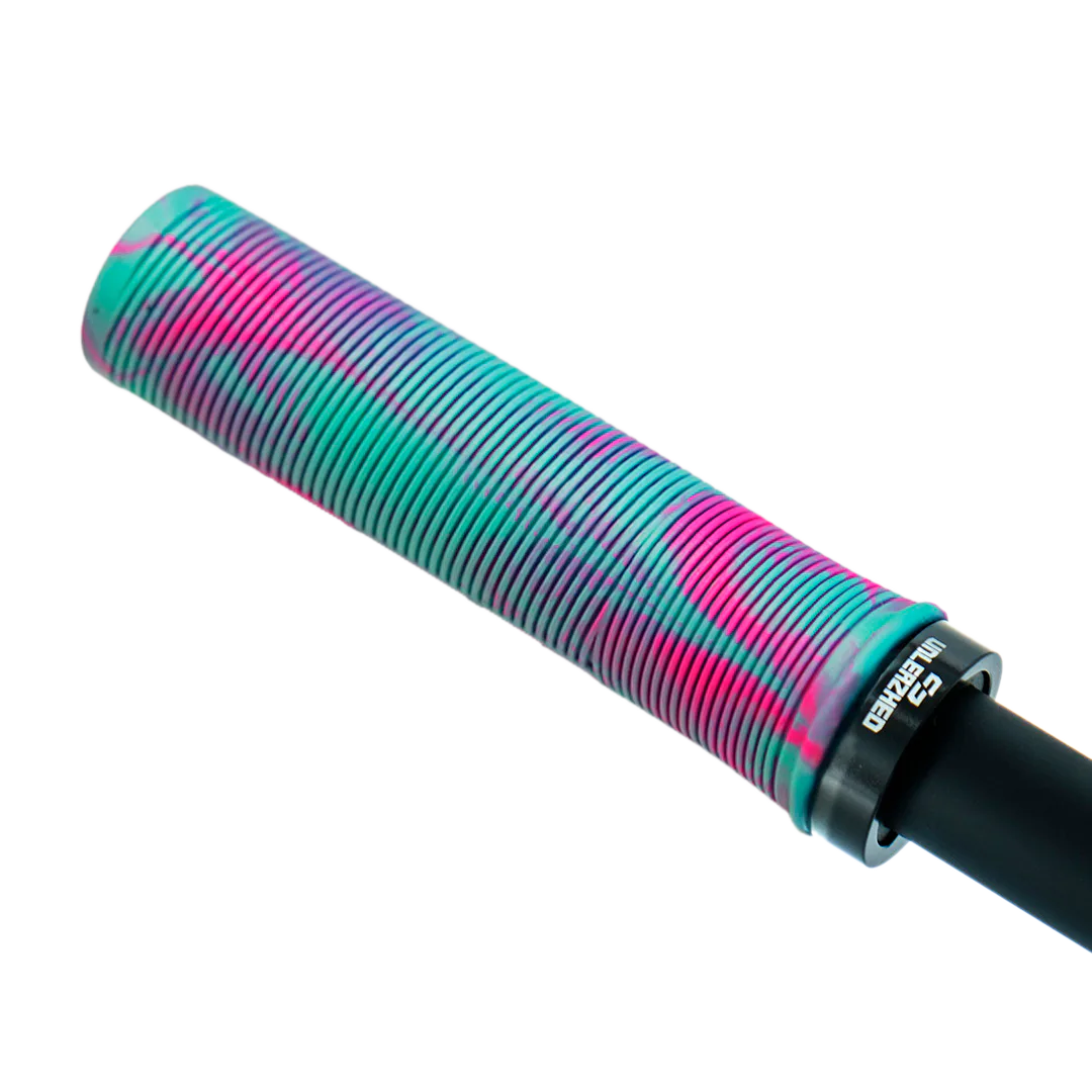 MTB Griffe G1 -Turquoise Pink - Unleazhed, Rollergriff, Gummi, gerippt, Türkis-pink, Lenkergriff