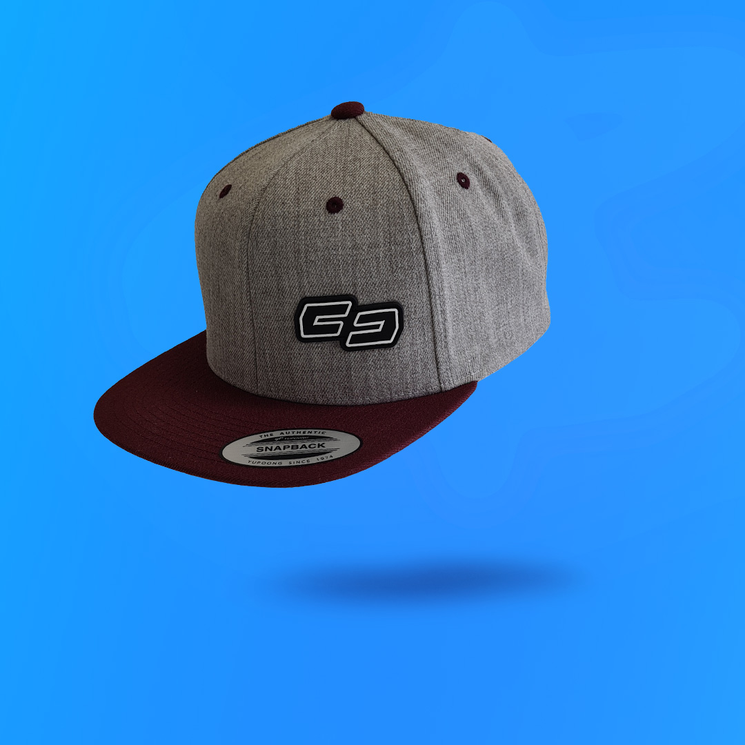 Unleazhed - Snapback logo patch grey maroon