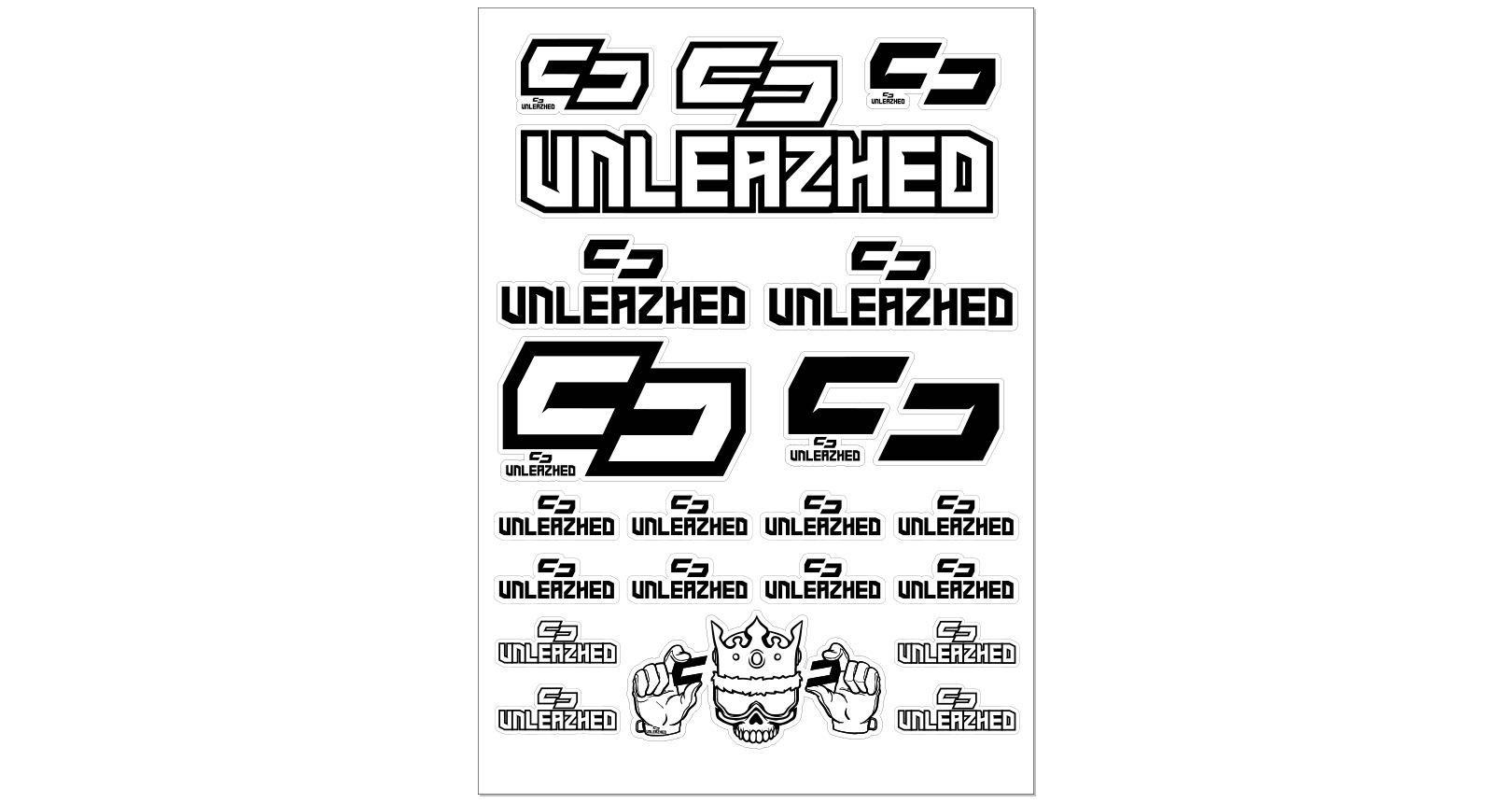 unleazhed - SB01 Stickerbogen logo skin