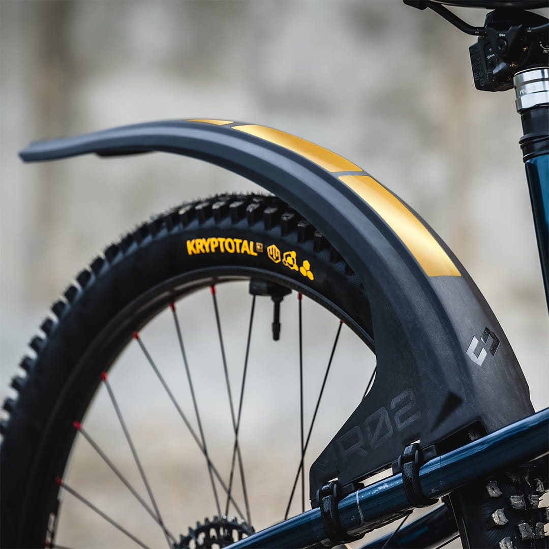 MR02 Rear wheel mudguard sticker gold - Unleazhed