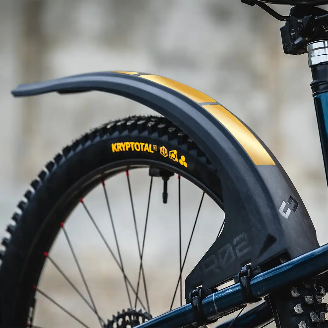 MR02 Rear wheel mudguard sticker gold - Unleazhed