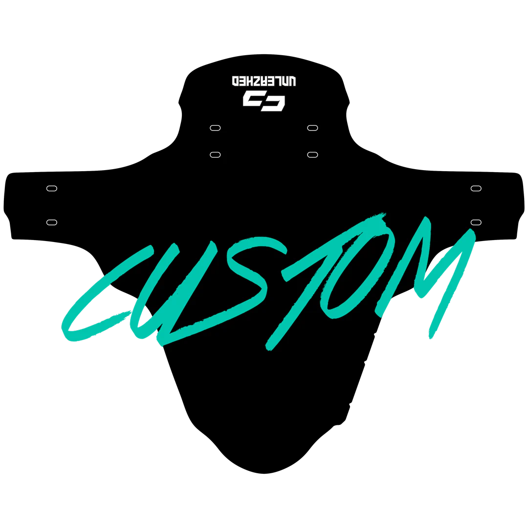Custom Mudguard M01 - Unleazhed, Gaming-Mauspad, schwarz, türkiser Aufdruck, rechteckig