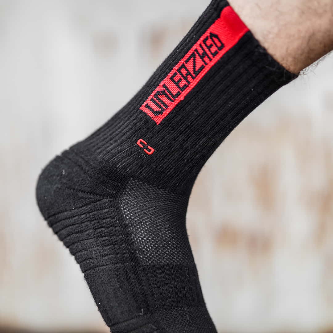 MTB Socken snazy 2 x black-red - Unleazhed
