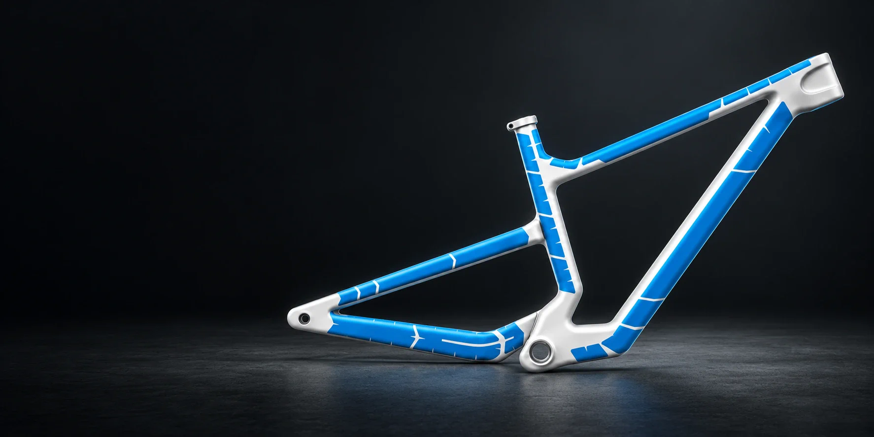 New studio illustration of an XXL frame with protected areas marked in blue