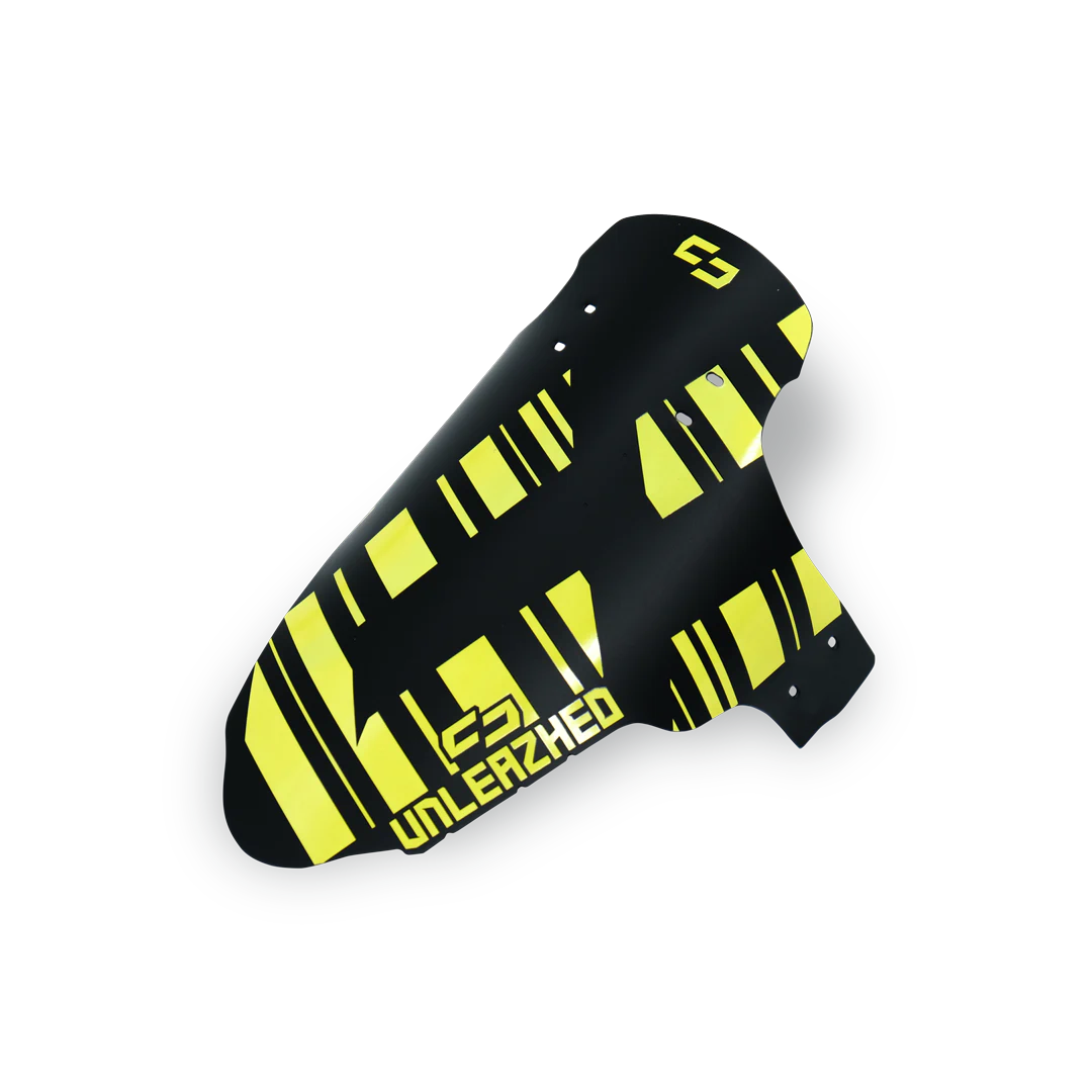 unleazhed - M01 yellow, Schienbeinschoner, Schwarz, Neongelb, Sportausrüstung, Grafikmuster