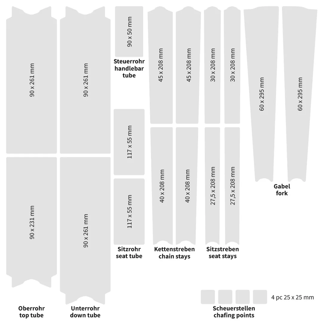 Frame protection film Gravel Bike BPG01 Fragment white matt - unleazhed