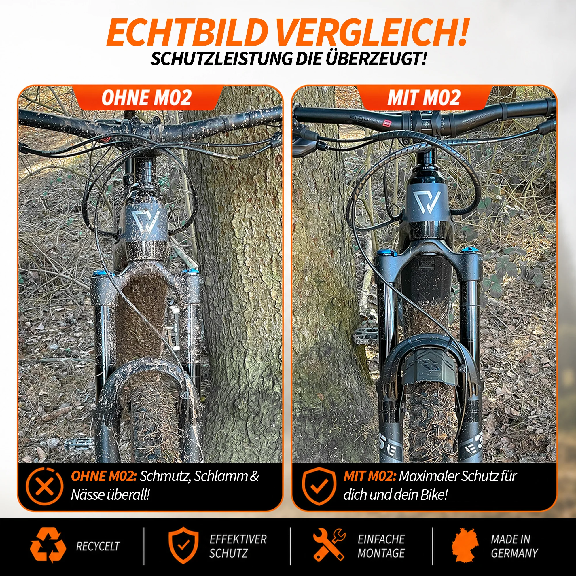 Mudguards for MTB | M02 and MR02 Bundle | Unleazhed mudguards MTB